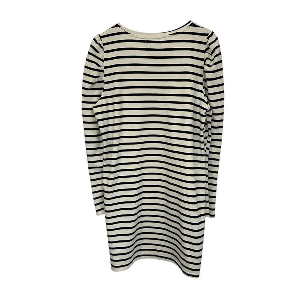 Pomander Place Womens Long Sleeve Striped  Knit Shirt Dress Sz XL Cream Black - Picture 2 of 7
